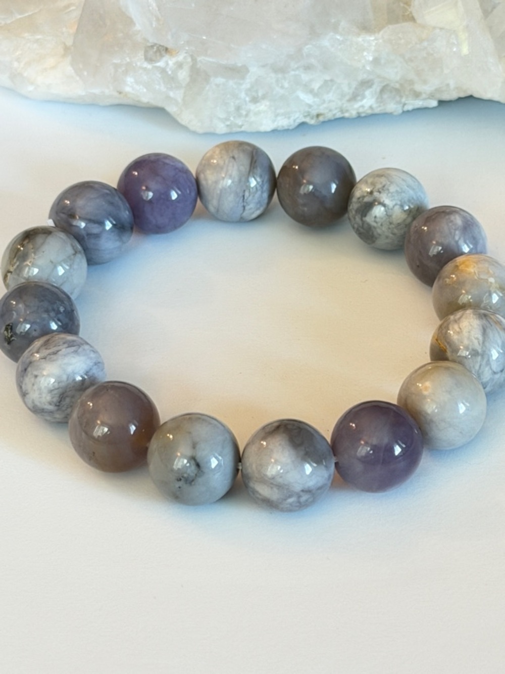 Natural Opal Bead Bracelet Morado Opal Natural Crystal Gemstone 13mm